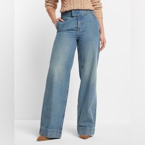 High Waisted Medium Wash Wide Leg Jeans